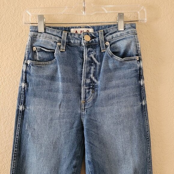 Amo Jeans Womens Size 25 Chloe Crop Medium Wash Button Fly - Picture 3 of 13